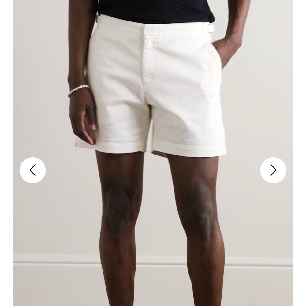 Orlebar Brown White Tailored Cotton Day Shorts